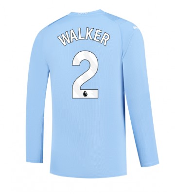 Manchester City Kyle Walker #2 Hjemmebanetrøje 2023-24 Lange ærmer